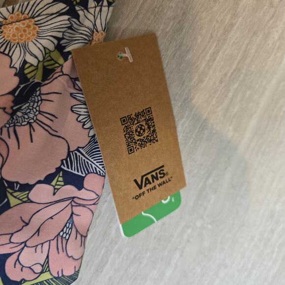 NWT!! VANS WOMENS (JUNIORS) SIZE LARGE RETRO FLORAL SLEEVELESS TIE MINI DRESS - Picture 2 of 10